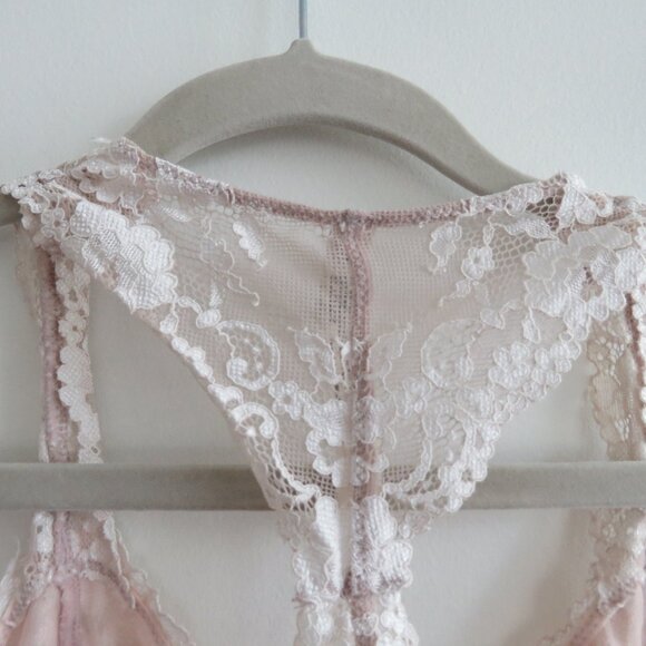 INTIMATELY FREE PEOPLE Galloon Nude Lace Bralette Bra Neutral Boho - Size S - Picture 10 of 14